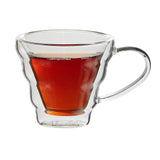 Borosilicate Double Walled Glass Spiral Coffee mug with Handle, Glasses Cappuccino cup, Drinking Glasses for Coffee & Tea, Insulated Glass Mugs, Dishwasher Transparent- 200ml, Pack of 2