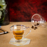 Borosilicate Double Walled Glass Spiral Coffee mug with Handle, Glasses Cappuccino cup, Drinking Glasses for Coffee & Tea, Insulated Glass Mugs, Dishwasher Transparent- 200ml, Pack of 2