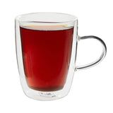 Borosilicate Double Walled King Glass Coffee mug with Handle,Glasses Cappuccino Cup, Drinking Glasses for Coffee & Tea, Insulated Glass Mugs, Perfect gift for Coffee Lover, Tea Lover, Party, Dishwasher and Microwave Safe-Transparent - 250 ml - Pack of 1