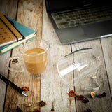 Borosilicate Double Walled King Glass Coffee mug with Handle,Glasses Cappuccino Cup, Drinking Glasses for Coffee & Tea, Insulated Glass Mugs, Perfect gift for Coffee Lover, Tea Lover, Party, Dishwasher and Microwave Safe-Transparent - 250 ml - Pack of 1