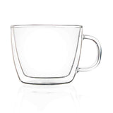 Borosilicate Double Walled Sauve Glass Coffee Mug with Handle,Cappuccino cup, Drinking Glasses for Coffee & Tea,Insulated Glass Mugs,Perfect gift for Coffee Lover Transparent- 250ml, Pack of 1