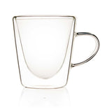 Borosilicate Double Wall Glass Tea, Coffee Mug with Handle, Glasses Cappuccino cup, Glasses for Coffee & Tea, Insulated Glass Mugs, Dishwasher Microwave Safe -Transparent- 120 ml, Pack of 1