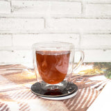 Borosilicate Double Walled Swanky Glass Coffee Mug with Handle,Glasses Cappuccino Mug, Cup, Drinking Glasses for Coffee &Tea, Insulated Glass Mugs, Microwave Safe-Transparent- 220ml, Pack of 1