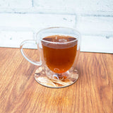 Borosilicate Double Walled Swanky Glass Coffee Mug with Handle,Glasses Cappuccino Mug, Cup, Drinking Glasses for Coffee &Tea, Insulated Glass Mugs, Microwave Safe-Transparent- 220ml, Pack of 1