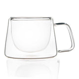 Borosilicate Double Walled Coniq Glass Coffee Mug with Handle,Glasses Cappuccino Mug, Cup, Drinking Glasses for Coffee & Tea, Insulated Glass Mugs, Microwave Safe-Transparent- 150ml, Pack of 1