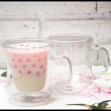Borosilicate Double Walled Passionate Glass Coffee Mug with Handle, Glasses Cappuccino Mug, Cup Glasses for Coffee & Tea, Insulated Glass Mugs, Microwave Safe - Transparent- 150ml, Pack of 2