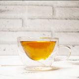 Borosilicate Double Walled Serene Glass Coffee Cup with Handle,Glasses Cappuccino Mug, Cup, Drinking Glasses for Coffee & Tea, Insulated Glass Mugs,Microwave Safe-Transparent- 120ml, Pack of 1