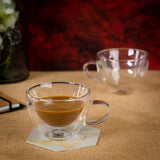 Double Wall Glass Serene Tea Cups (120 ml) (Pack of 4)