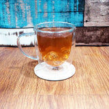 Borosilicate Double Walled Biggie Glass Coffee Mug with Handle,Glasses Cappuccino Mug, Cup, Drinking Glasses for Coffee &Tea, Insulated Glass Mugs, Microwave Safe-Transparent- 350ml, Pack of 1