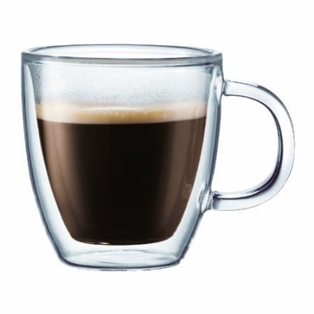 Borosilicate Double Walled Glass Tea, Coffee Mug with Handle, Glasses Cappuccino Mug, Cup, Drinking Glasses for Coffee & Tea, Insulated Glass Mugs, Microwave Safe-Transparent- 150ml, Pack of 1