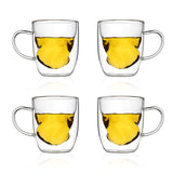 Borosilicate double Wall Twisty Glass mug, Insulated glass, Cup, Mug, Whiskey, Cocktail Glasses, Lightweight, Dishwasher Safe, Luxury Gift Set for Men or Women, Transparent - 200 ml, Pack of 2