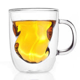 Borosilicate double Wall Twisty Glass mug, Insulated glass, Cup, Mug, Whiskey, Cocktail Glasses, Lightweight, Dishwasher Safe, Luxury Gift Set for Men or Women, Transparent - 200 ml, Pack of 2