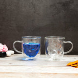Borosilicate double Wall Twisty Glass mug, Insulated glass, Cup, Mug, Whiskey, Cocktail Glasses, Lightweight, Dishwasher Safe, Luxury Gift Set for Men or Women, Transparent - 200 ml, Pack of 2