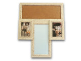4-in-1 Planner Picture Frame (2 Photo, Pin Board & White Board) (Vintage White)
