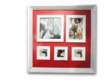 6 Photo Frames cum Magnetic Board Organizer - Red & White - EZ Life