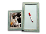Photo Holder with Magnetic White Board Planner Picture Frame (English Blue)