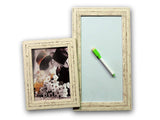 Photo Holder with Magnetic White Board Planner Picture Frame (Vintage White)
