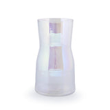 Xclusive Transparent Chromatic Shiny White Flagon Glass Vase