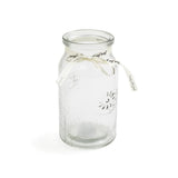 Xclusive Transparent White Swig Bottle Style Glass Vase