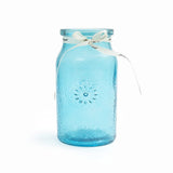 Xclusive Transparent Blue Swig Bottle Style Glass Vase