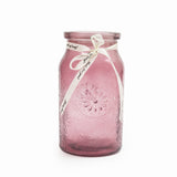 Xclusive Transparent Magenta Swig Bottle Style Glass Vase