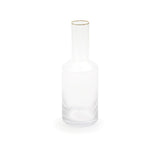 Xclusive Serrated Transparent White Bottle Styled Glass Vase