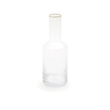 Xclusive Serrated Transparent White Bottle Styled Glass Vase
