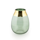 Xclusive Gold Top Transparent Green Charafe Glass Vase