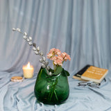 Xclusive Modern Twisty Green Moroccan Glass Vase