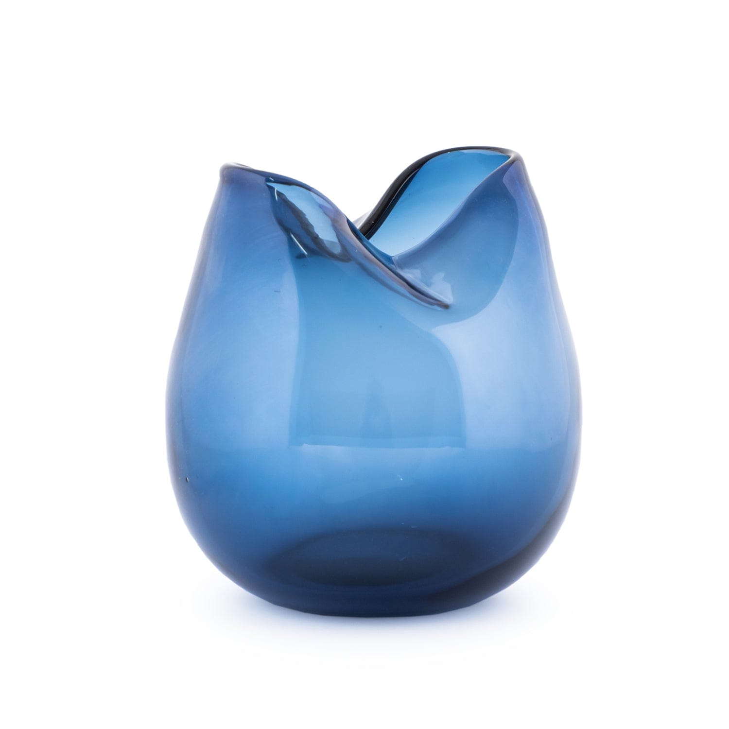 Xclusive Modern Twisty Blue Moroccan Glass Vase