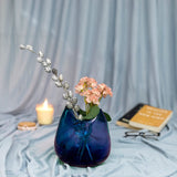 Xclusive Modern Twisty Blue Moroccan Glass Vase