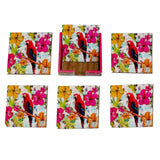 6 Coasters with Holder Set - Perky Parrot - EZ Life