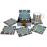 6 Coasters with Holder Set - Ethic Motif - EZ Life