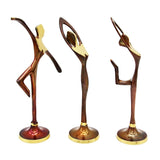 3 Dancing Brass Figurines with Antique Overlap Plating - EZ Life