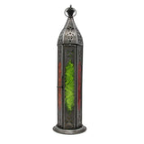 12" Tall Lantern with Multicolor Glass - EZ Life