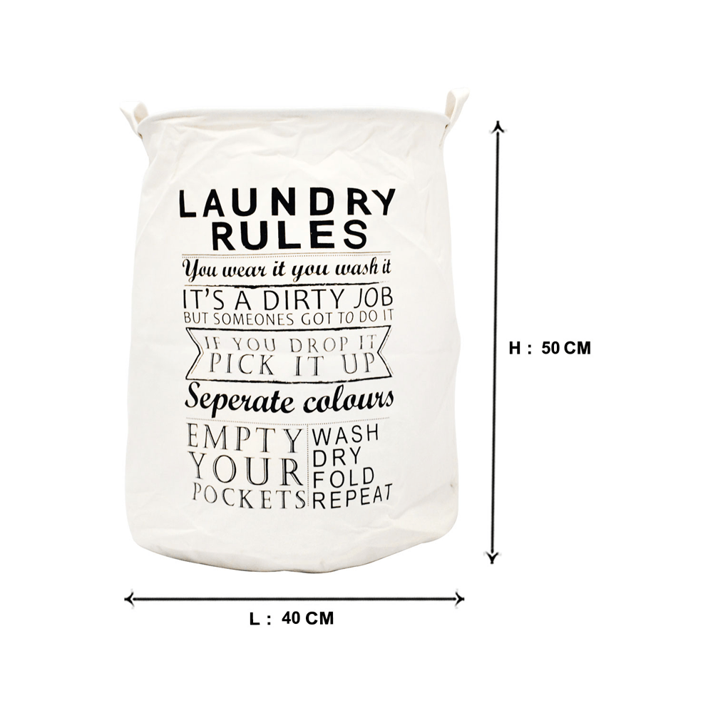 Laundry Rules (Beige) Laundry Basket