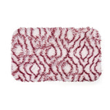 Elegance White & Maroon Floor + Bath Mat with Filament Print (L-80 x W-50 cms)