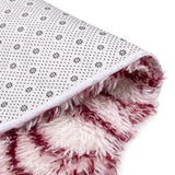 Elegance White & Maroon Floor + Bath Mat with Filament Print (L-80 x W-50 cms)