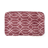 Elegance Maroon & White Floor + Bath Mat with Filament Print (L-80 x W-50 cms)
