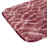 Elegance Maroon & White Floor + Bath Mat with Filament Print (L-80 x W-50 cms)