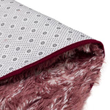 Elegance Maroon & White Floor + Bath Mat with Filament Print (L-80 x W-50 cms)