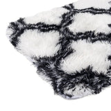 Elegance White & Black Floor & Bath Mat with Filament Print (L-80 x W-50 cms)