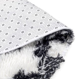 Elegance White & Black Floor & Bath Mat with Filament Print (L-80 x W-50 cms)