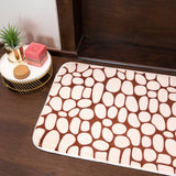 Elegance 2-Tone Brown-Beige Floor + Bath Mat - Flannel Embossed (L-80 x W-50 cms)