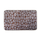 Elegance 2-Tone Gray-Brown Floor + Bath Mat - Flannel Embossed (L-80 x W-50 cms)