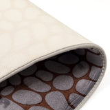 Elegance 2-Tone Gray-Brown Floor + Bath Mat - Flannel Embossed (L-80 x W-50 cms)