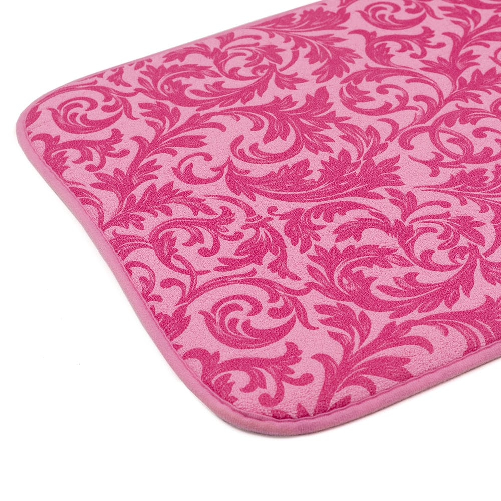 Elegance 2-Tone Blush Pink Floor + Bath Mat - Pheonix Tail (L-80 x W-50 cms)