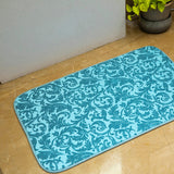 Elegance 2-Tone Turquoise Floor + Bath Mat - Pheonix Tail (L-80 x W-50 cms)