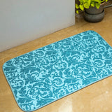 Elegance 2-Tone Turquoise Floor + Bath Mat - Pheonix Tail (L-80 x W-50 cms)