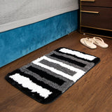 Elegance Simple Life Brown Tri-Color Floor + Bath Mat (L-60 x W-40 cms)